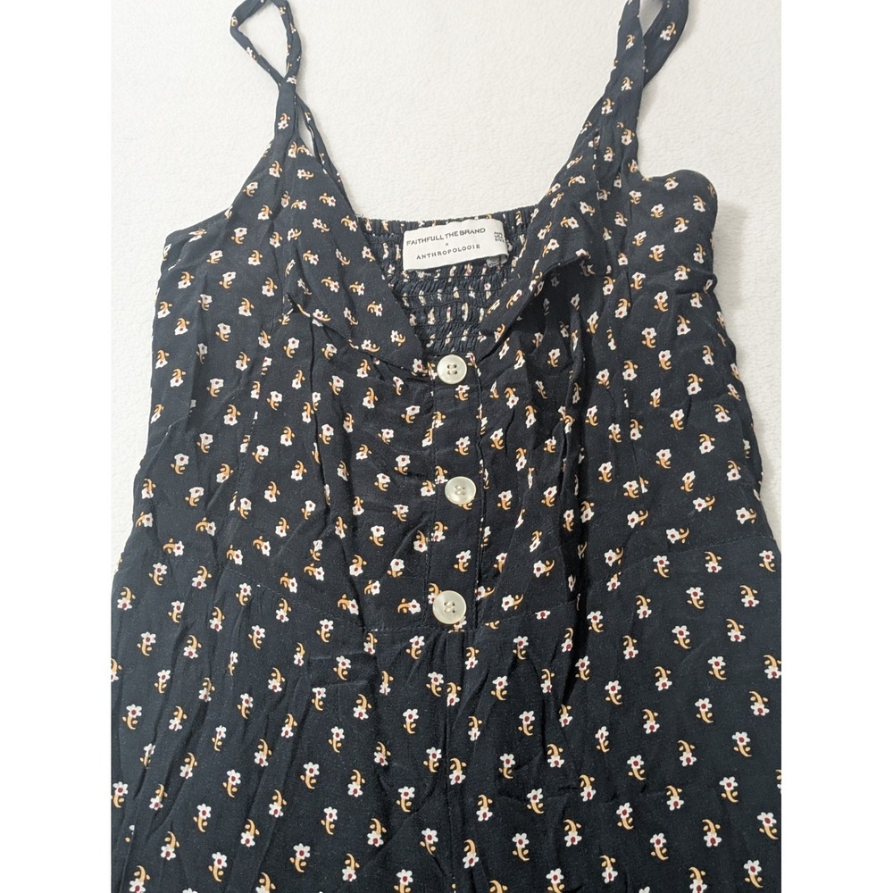 Anthropologie Women's Black Floral Size 4 Romper One-Piece FAITHFULL THE BRAND - Picture 7 of 13